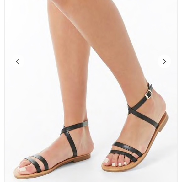 Forever 21 Black Strappy Sandals - Picture 4 of 4